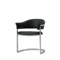 Homeroots Contemporary Leatherette Dining Chair - Black 284242